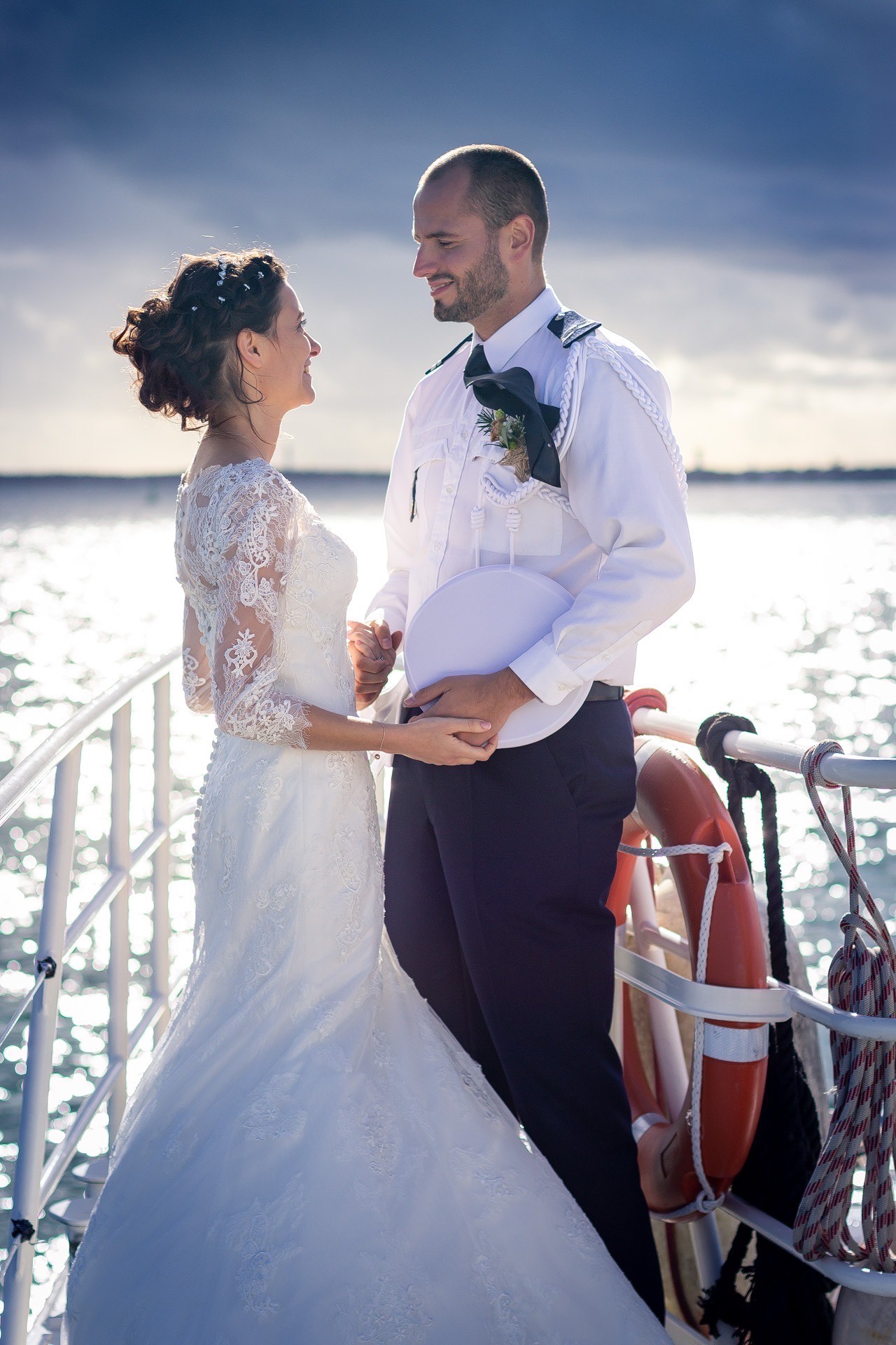 Portrait de mariage Léna et Fabian sur le Bassin d'Arcachon