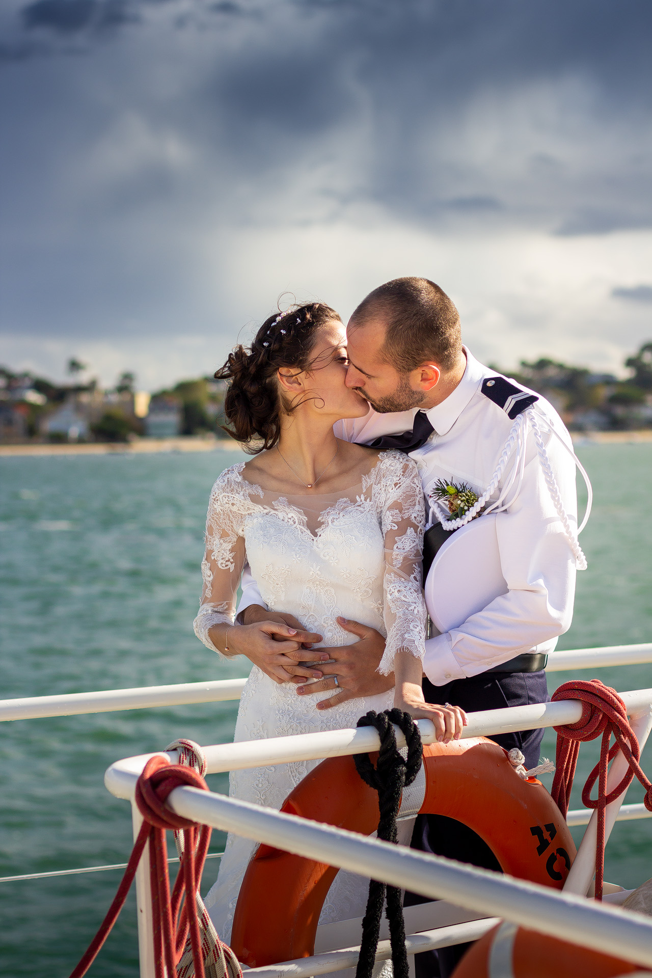 Photo mariage Léna sur le Côte d'Argent devant le Cap Ferret