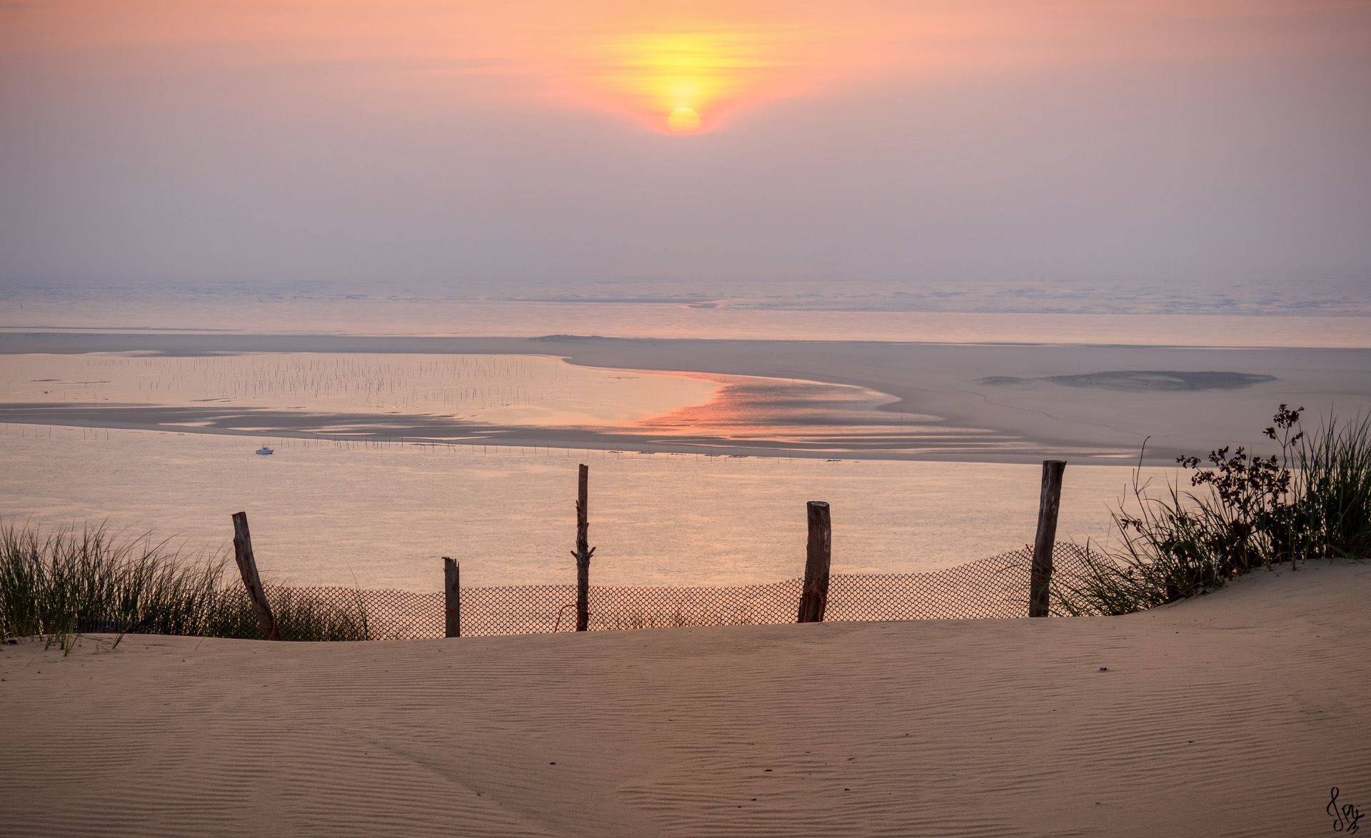Coucher de soleil sur le Banc d'Arguin depuis la Dune du Pilat
