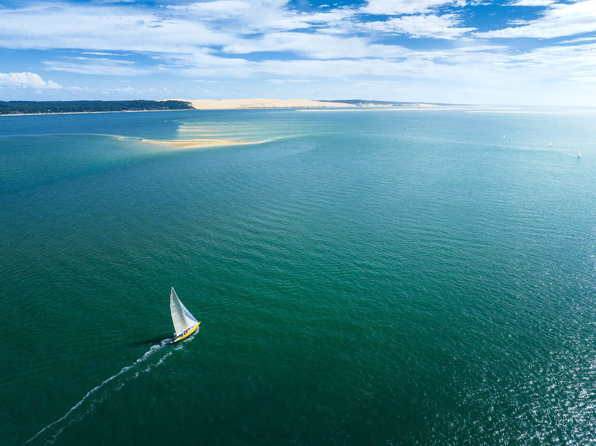 Photo du Cutty-tou barrant vers le Banc d'Arguin et la Dune du Pilat