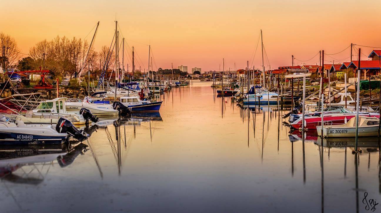 Coucher de soleil au Port de La Teste