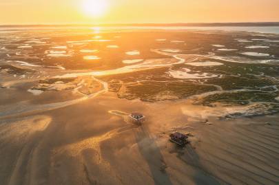 Photo de Île aux oiseaux - Coup de projecteur sur les cabanes tchanquées