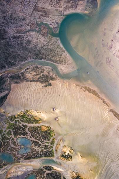 Photo de Île aux oiseaux - Vol au dessus des cabanes tchanquées